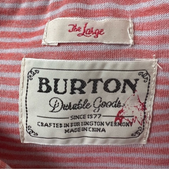 Burton Hooded Full Zip Warm-Up Jacket Orange Stripe Thumbholes Casual Fall Sz L - Picture 11 of 12